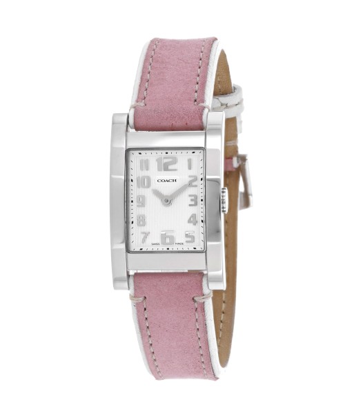 Coach Women's Pink Leather Silver Quartz français