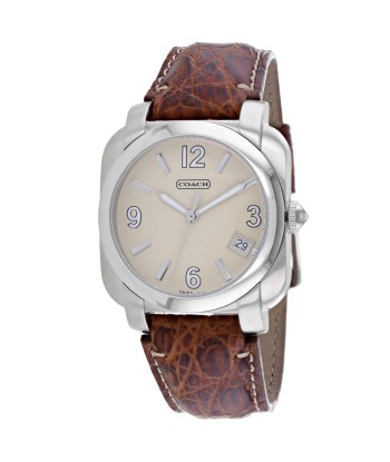 Coach Men's Brown Leather Silver Quartz du meilleur 