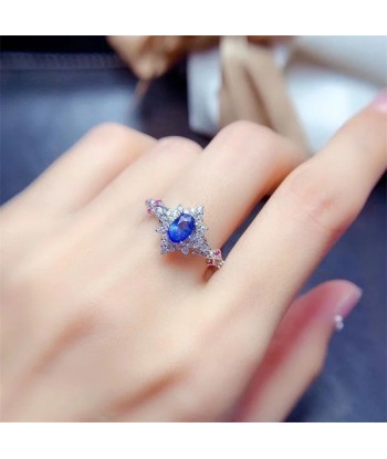 Sterling Silver Natural Sapphire Ring 0.40ct solde