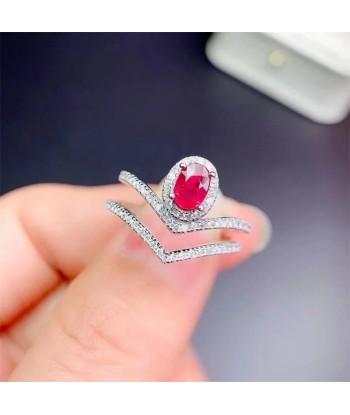 925 Silver Emerald and Ruby Ring for Women votre