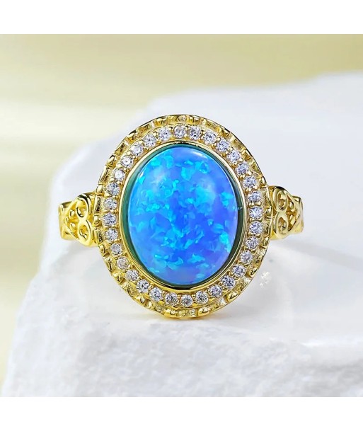 Sterling Silver Blue Opal Wedding Band for Women Découvrez la collection