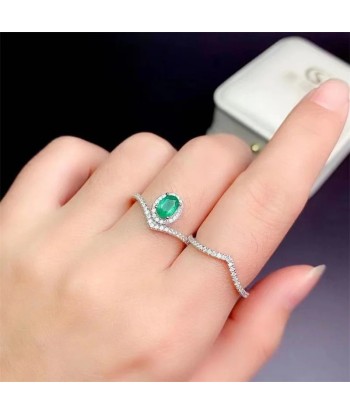 925 Silver Emerald and Ruby Ring for Women votre