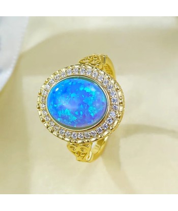 Sterling Silver Blue Opal Wedding Band for Women Découvrez la collection