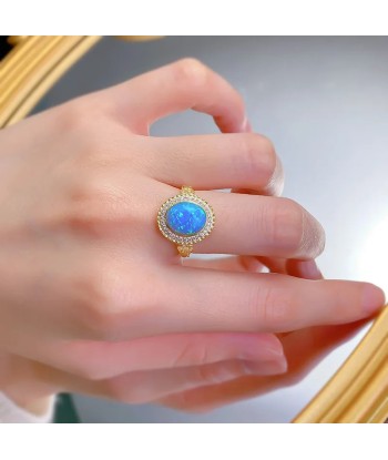 Sterling Silver Blue Opal Wedding Band for Women Découvrez la collection