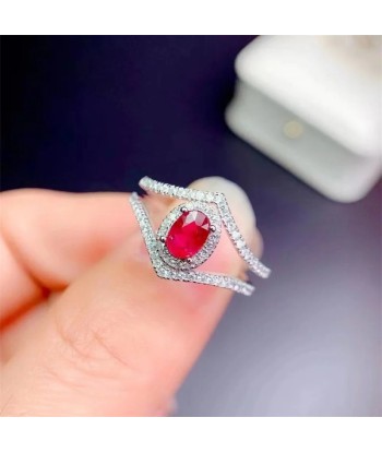 925 Silver Emerald and Ruby Ring for Women votre