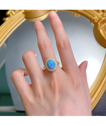 Sterling Silver Blue Opal Wedding Band for Women Découvrez la collection