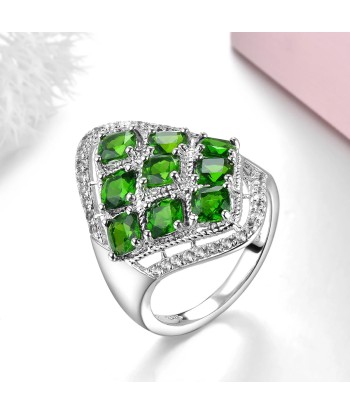 Sterling Silver Chrome Diopside Ring for Women la colonne vertébrale