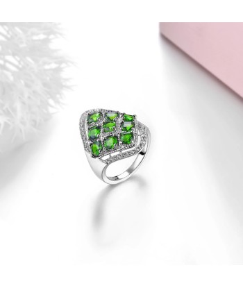 Sterling Silver Chrome Diopside Ring for Women la colonne vertébrale