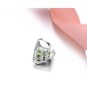 Sterling Silver Chrome Diopside Ring for Women la colonne vertébrale