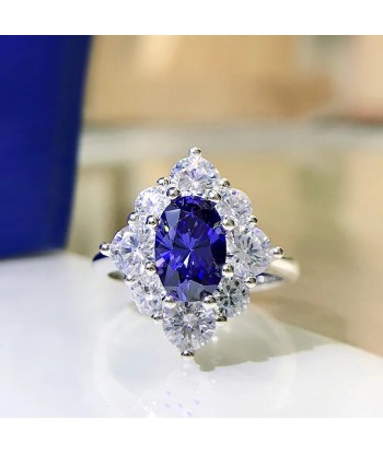 925 Sterling Silver Sapphire Ring with Tanzanite for Women 50% de réduction en Octobre 2024