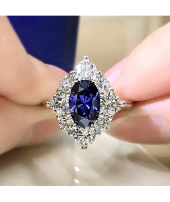 925 Sterling Silver Sapphire Ring with Tanzanite for Women 50% de réduction en Octobre 2024