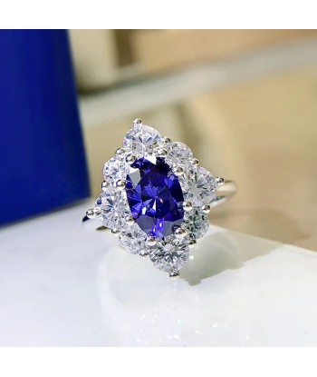 925 Sterling Silver Sapphire Ring with Tanzanite for Women 50% de réduction en Octobre 2024