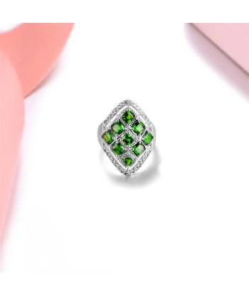 Sterling Silver Chrome Diopside Ring for Women la colonne vertébrale