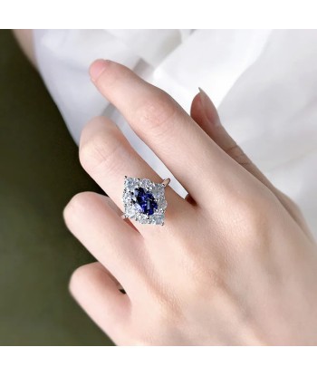 925 Sterling Silver Sapphire Ring with Tanzanite for Women 50% de réduction en Octobre 2024