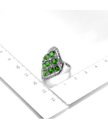 Sterling Silver Chrome Diopside Ring for Women la colonne vertébrale