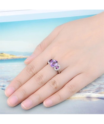 Sterling Silver Amethyst Rhodolite Garnet Rings, 3.20 ctw for Women acheter