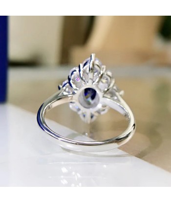 925 Sterling Silver Sapphire Ring with Tanzanite for Women 50% de réduction en Octobre 2024