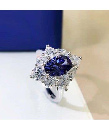 925 Sterling Silver Sapphire Ring with Tanzanite for Women 50% de réduction en Octobre 2024