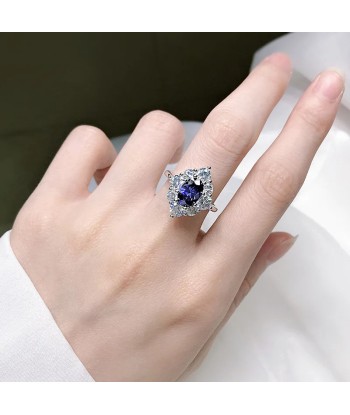 925 Sterling Silver Sapphire Ring with Tanzanite for Women 50% de réduction en Octobre 2024