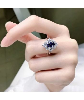 925 Sterling Silver Sapphire Ring with Tanzanite for Women 50% de réduction en Octobre 2024