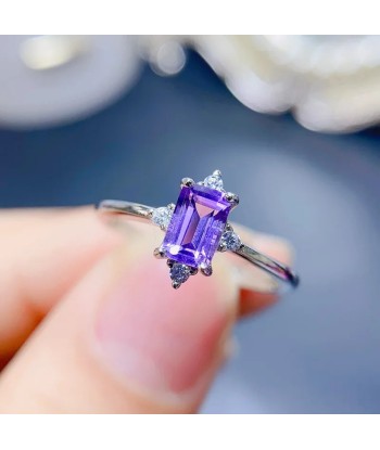 Sterling Silver Amethyst Ring for Female paiement sécurisé