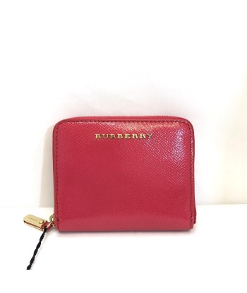 BURBERRY coin case patent leather plate round wallet purse ladies store