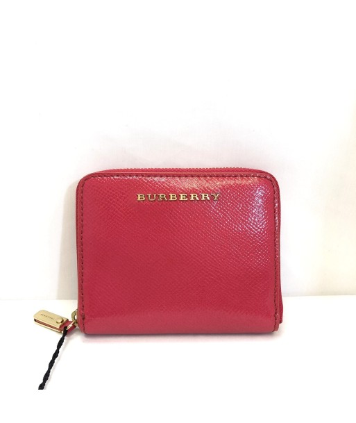 BURBERRY coin case patent leather plate round wallet purse ladies store