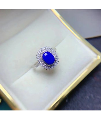 Sterling Silver Lapis Lazuli Wedding Ring for Women une grave pollution 