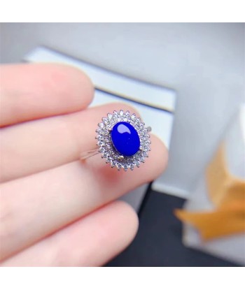 Sterling Silver Lapis Lazuli Wedding Ring for Women une grave pollution 