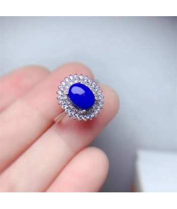 Sterling Silver Lapis Lazuli Wedding Ring for Women une grave pollution 