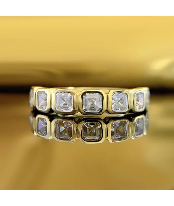 18K Yellow Gold Eternity Ring with Cubic Zirconia for Women solde