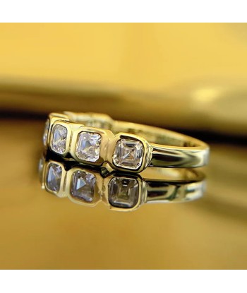 18K Yellow Gold Eternity Ring with Cubic Zirconia for Women solde