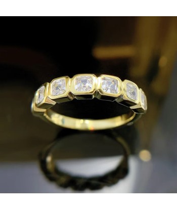 18K Yellow Gold Eternity Ring with Cubic Zirconia for Women solde