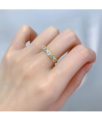 18K Yellow Gold Eternity Ring with Cubic Zirconia for Women solde