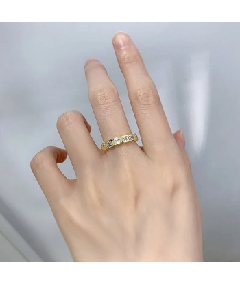 18K Yellow Gold Eternity Ring with Cubic Zirconia for Women solde