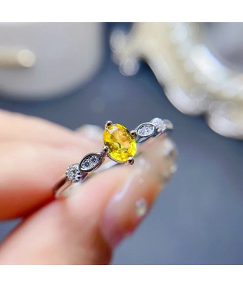 Sterling Silver Natural Yellow Green Blue Sapphire Ring for Women Les êtres humains sont 