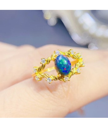 Sterling Silver Ring with Black Opal for Women Découvrez la collection