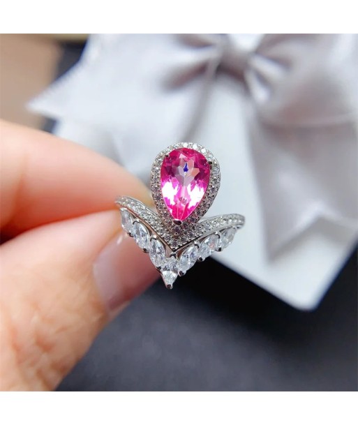 Sterling Silver Pink Topaz Ring for Women 50-70% off 