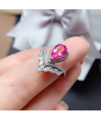 Sterling Silver Pink Topaz Ring for Women 50-70% off 