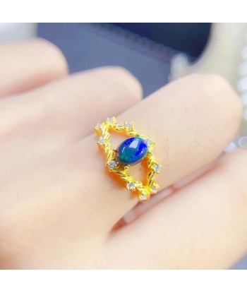 Sterling Silver Ring with Black Opal for Women Découvrez la collection