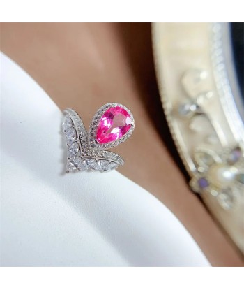 Sterling Silver Pink Topaz Ring for Women 50-70% off 