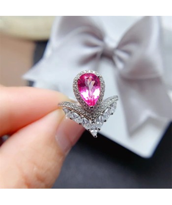 Sterling Silver Pink Topaz Ring for Women 50-70% off 