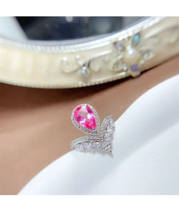 Sterling Silver Pink Topaz Ring for Women 50-70% off 