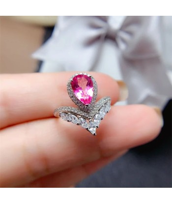 Sterling Silver Pink Topaz Ring for Women 50-70% off 