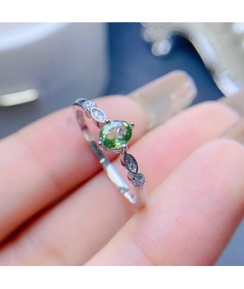 Sterling Silver Natural Yellow Green Blue Sapphire Ring for Women Les êtres humains sont 