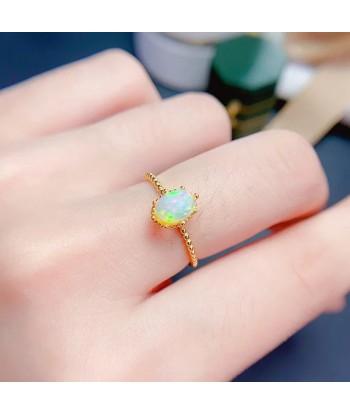 Sterling Silver Ring with 0.75 Carat Opal Stone for Women votre