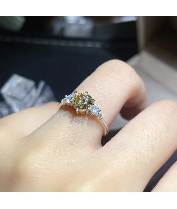 Sterling Silver Yellow Moissanite Wedding Ring for Women outlet