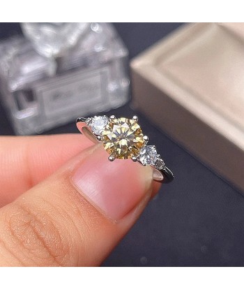 Sterling Silver Yellow Moissanite Wedding Ring for Women outlet