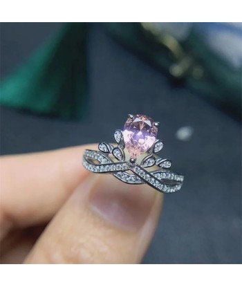 925 Sterling Silver Peridot, Rhodolite Garnet, Morganite Water Drop Engagement Ring for Women pour bénéficier 