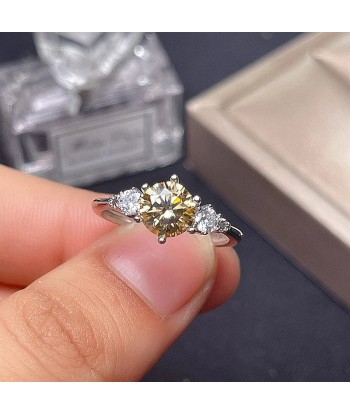 Sterling Silver Yellow Moissanite Wedding Ring for Women outlet